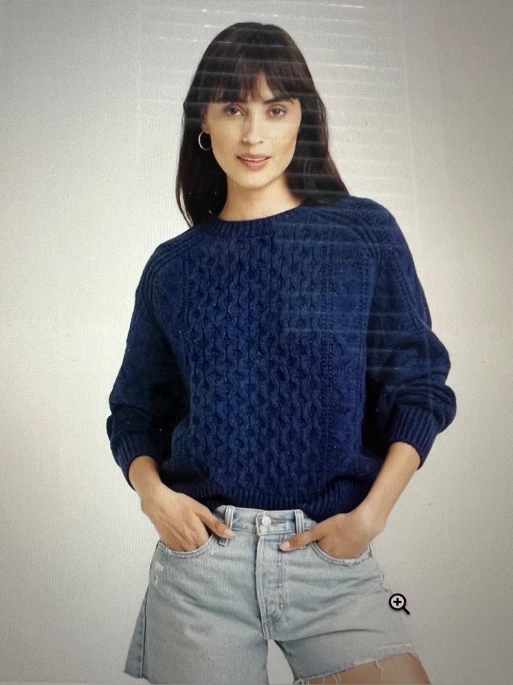 Target Universal Thread Goods Cable-Knit Women's Sweater, Navy Blue, Size M